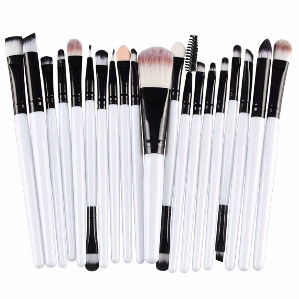 20 Piece Cosmetic Brush Set in White