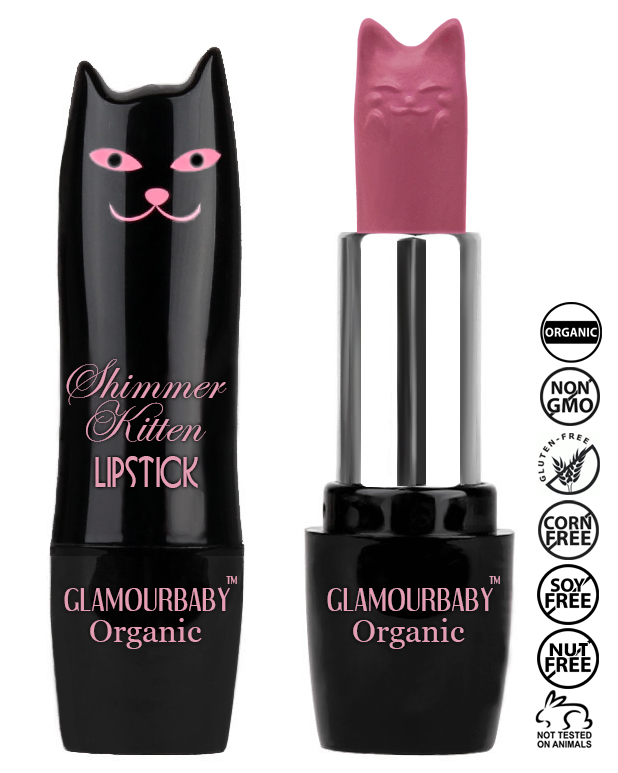 Cosmic Kitten Organic Lipstick - The healthiest cosmetics for little girls. Allergy free makeup for little girls. Cat lipstick. Organic makeup for little girls. Allergy Free, Non GMO, Gluten Free, Corn Free, Soy Free, Nut Free, Dairy Free, Egg Free...