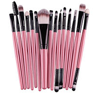 15 Piece Cosmetic Brush Set in Pink