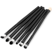 6 Piece Vegan Cosmetic Brush Set in Black