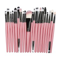 20 Piece Cosmetic Brush Set in Pink & Black