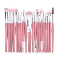 20 Piece Cosmetic Brush Set in Pink & Silver