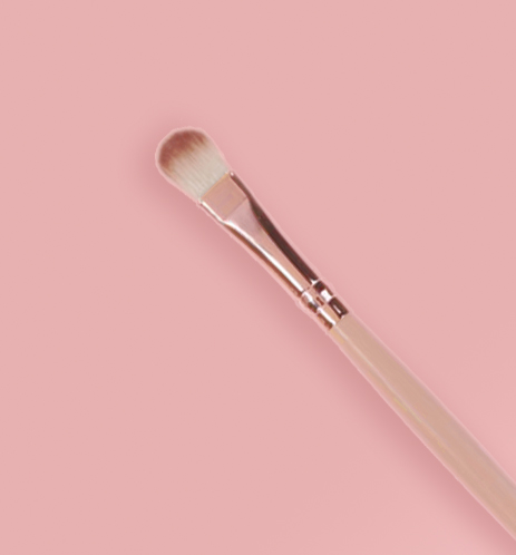 Vegan Small Eye Shadow Brush in Beige & Rose Gold