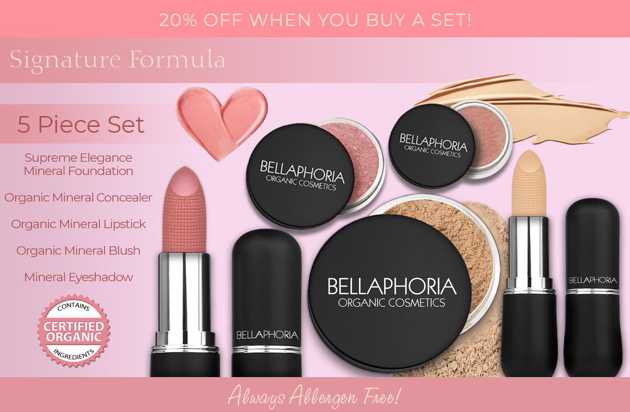 5 Piece Mineral Cosmetics Set Natural and Organic