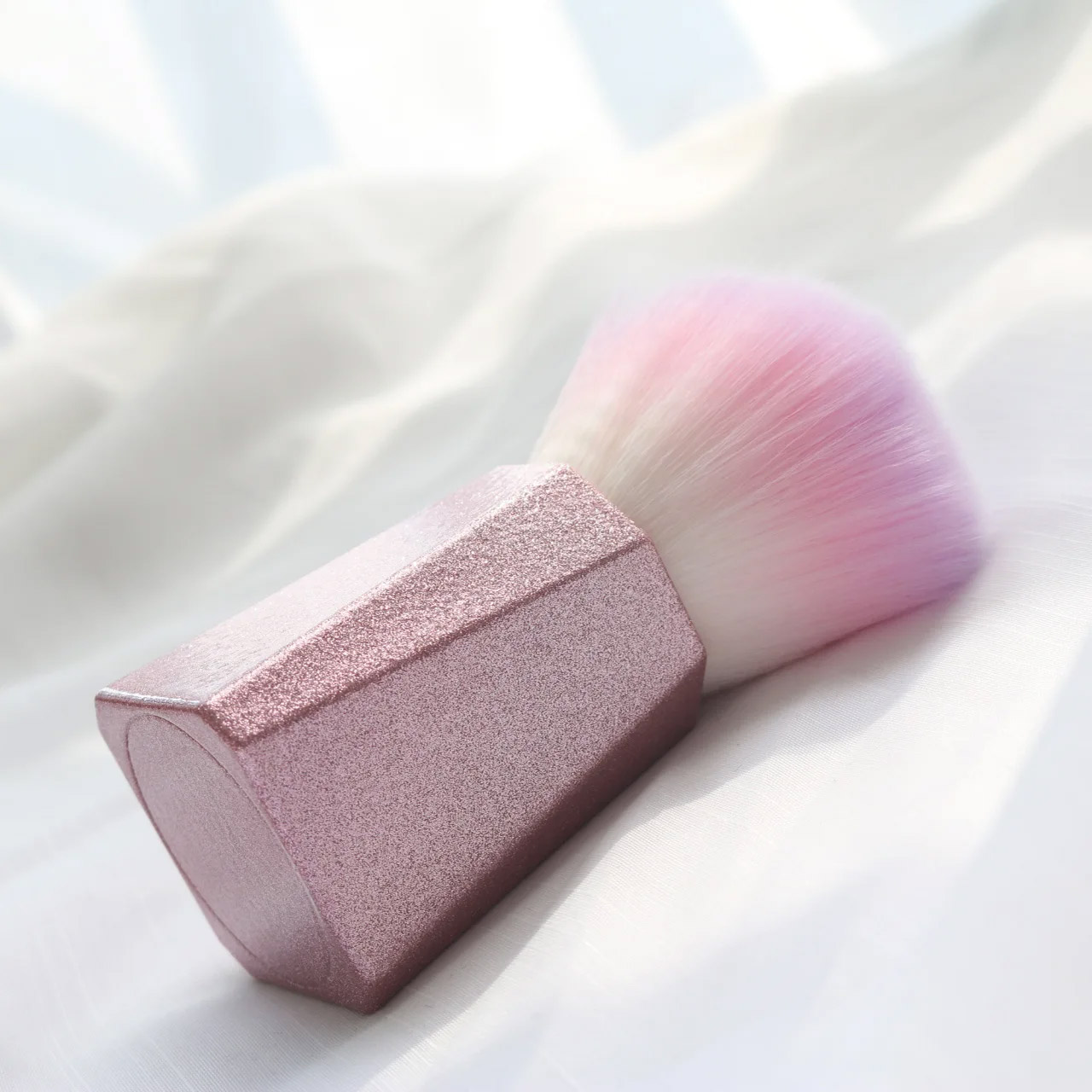 Extra Large Pink Shimmer Square Kabuki Brush