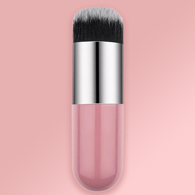 Large Kabuki Brush in Pink & Silver