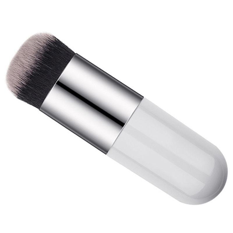 Large Kabuki Brush in White & Silver