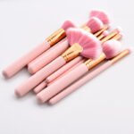 10 Piece Vegan Ultra Plush Cosmetic Brush Set in Pink & Gold